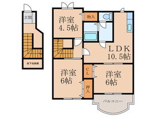 アメニティ田原新町　Ａ棟の物件間取画像